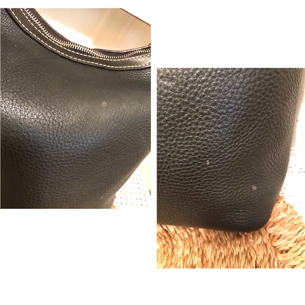 Vintage Dooney & Bourke Black Pebbled Leather Hobo Bag Y2K